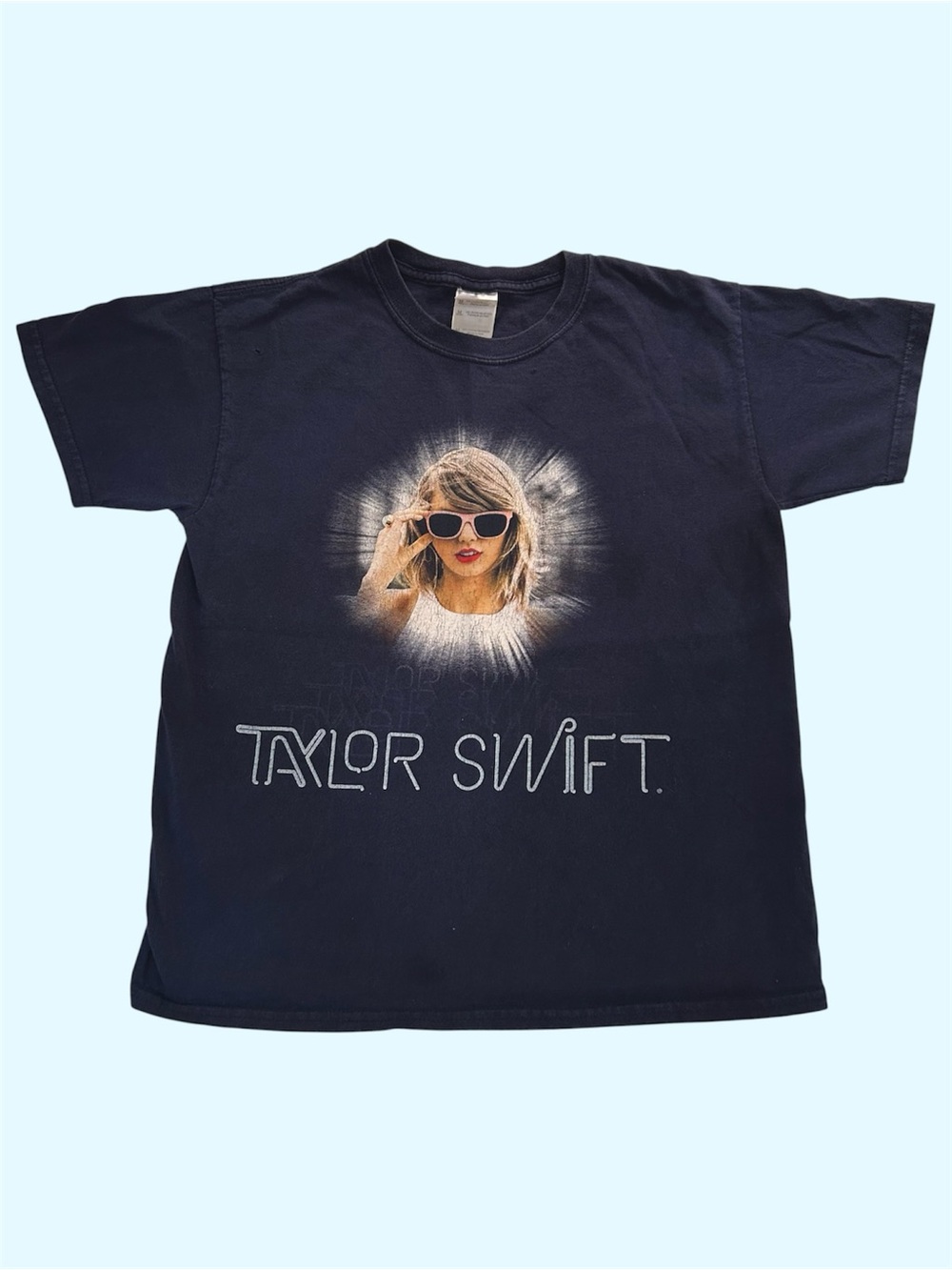 Taylor Swift 1989 World Tour Shirt Double Sided Graphic Tee Swifty Navy Small